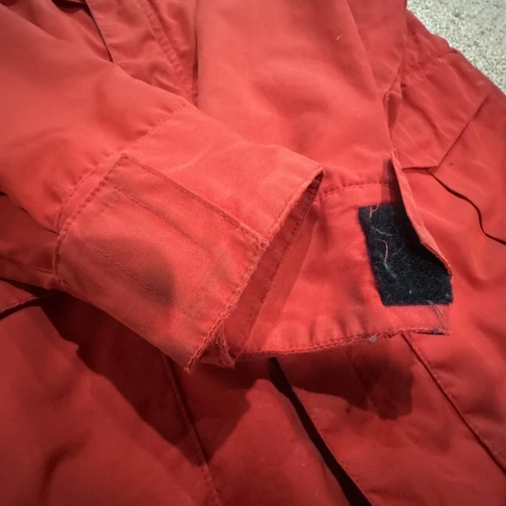 Vintage 1980s Powderhorn Mountaineering Jacket Red Hooded Outdoor Coat Sz Medium